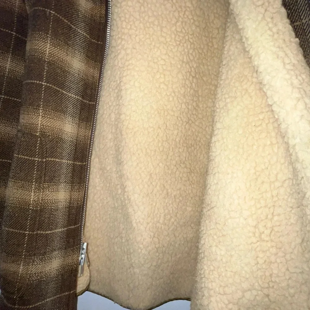 Vintage 60s Pendleton Shadow Plaid Wool Shearling Lined Coat